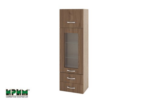 Шкаф МО-101 - с повдигаща врата, витрина и 2 чекмеджета -400/300/1320мм