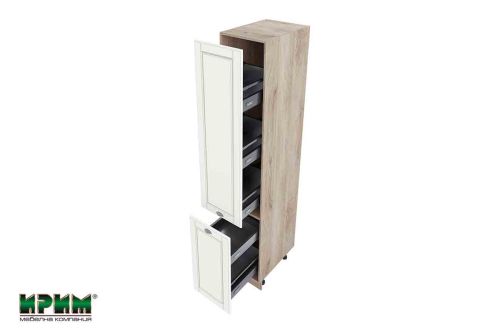 АРФ Бяло мат-09- 65 - колонен шкаф с бутилиера Hettich - 400/590/2230 мм.