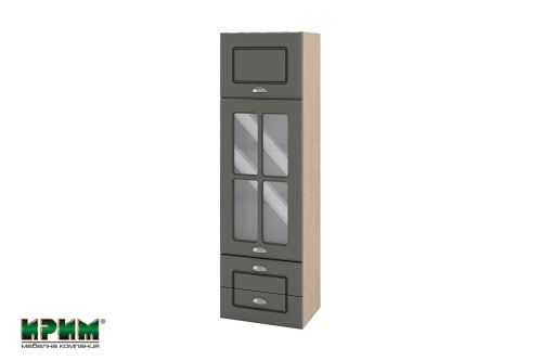 МФ Цимент мат-06- 101 - с повдигаща врата, витрина и 2 чекмеджета -400/300/1320мм
