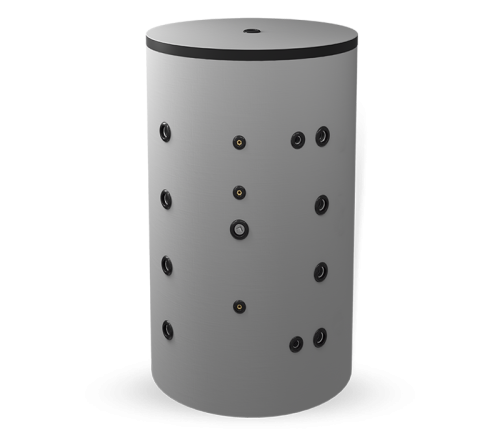 Неемайлиран буферен съд 750 л. с неръждаема гофрирана серпентина Елдом BCW 750F